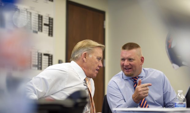 Denver Broncos John Elway, General Manager and Executive Vice President of Football Operations chat...