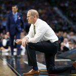 Head coach John Beilein of the Michigan Wolverines reacts against the Villanova Wildcats in the first half during the 2018 NCAA Men's Final Four National Championship game at the Alamodome on April 2, 2018 in San Antonio, Texas.  (Photo by Ronald Martinez/Getty Images)
