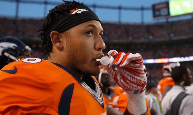 Linebacker Shane Ray (56) of the Denver Broncos prepares to take the field against the San Francisc...