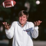 PALO ALTO, CA - AUGUST 1982:  John Elway  of the Stanford Cardinal poses for a feature highlighting his football and baseball pro career options in August 1982 at Stanford University in Palo Alto, California.  (Photo by David Madison/Getty Images)