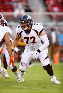 Garett Bolles #72 of the Denver Broncos in action against the San Francisco 49ers at Levi's Stadium on August 19, 2017 in Santa Clara, California. (Photo by Ezra Shaw/Getty Images)