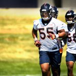 Denver Broncos linebacker Bradley Chubb (55) jogging to the pads on the first day of Broncos OTA's at the UCHealth Training Center in Englewood. May 22, 2018 Englewood, Colorado. (Photo by Joe Amon/The Denver Post via Getty Images)