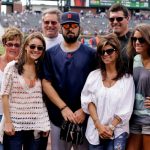 Daniel Schlereth #55 of the Detroit Tigers poses for a picture with his family including former NFL player and current ESPN football analyst Mark Schlereth (second from right) before a game against the Colorado Rockies at Coors Field on June 18, 2011 in Denver, Colorado.  (Photo by Justin Edmonds/Getty Images)