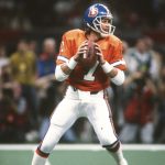 NEW ORLEANS, LA - JANUARY 28:  John Elway #7 of the Denver Broncos  looks to throw a pass against the San Francisco 49ers during Super Bowl XXIV on January 28, 1990 at the Super Dome in New Orleans, LA. The 49ers won the Super Bowl 55-10. (Photo by Focus on Sport/Getty Images)
