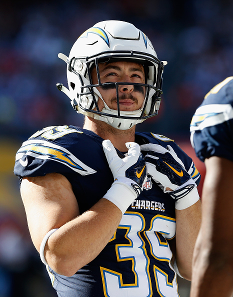 Danny Woodhead #39 of the San Diego Chargers looks on during a game against the Denver Broncos at Qualcomm Stadium on December 6, 2015 in San Diego, California. (Photo by Sean M. Haffey/Getty Images)