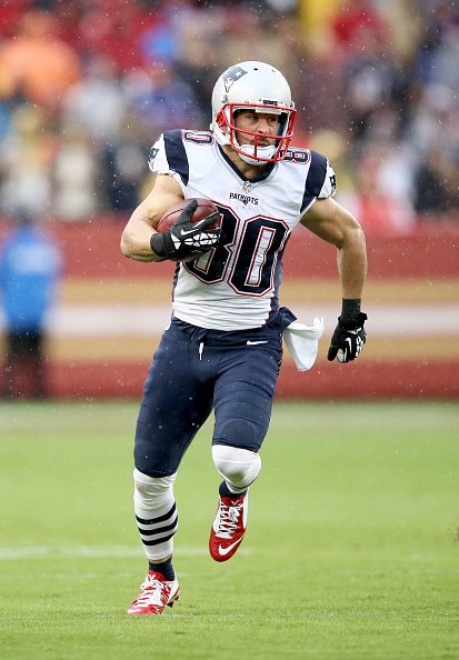 Danny Amendola #80 of the New England Patriots in action against the San Francisco 49ers at Levi's Stadium on November 20, 2016 in Santa Clara, California. (Photo by Ezra Shaw/Getty Images)