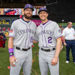 MINNEAPOLIS, MN - JULY 15: National League All-Stars Charlie Blackmon #19 and Troy Tulowitzki #2 of the Colorado Rockies during the 85th MLB All-Star Game at Target Field on July 15, 2014 in Minneapolis, Minnesota. (Photo by Brace Hemmelgarn/Minnesota Twins/Getty Images)