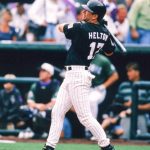 DENVER, CO - JULY 6:  Todd Helton of the Colorado Rockies during the All-Star Home Run Contest on July 6, 1998 at Coors Field in Denver, Colorado. (Photo by Sporting News via Getty Images)