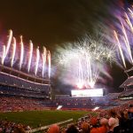 DENVER, CO - JULY 4: Post-game fireworks at Sports Authority Field at Mile High after the Denver Outlaws versus Boston Cannons Major League Lacrosse game on July 4, 2015 in Denver, Colorado. The Cannons won the game 22-9. (Photo by Marc Piscotty/Getty Images)