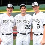 CINCINNATI, OH - JULY 14:  National League All-Star Troy Tulowitzki #2 of the Colorado Rockies, National League All-Star Nolan Arenado #28 of the Colorado Rockies, and National League All-Star DJ LeMahieu #9 of the Colorado Rockies pose for a picture prior to the start of the 86th MLB All-Star Game at Great American Ball Park in Cincinnati on Tuesday, July 14, 2015 in Cincinnati, Ohio. (Photo by LG Patterson/MLB Photos via Getty Images)