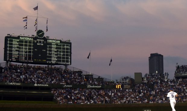 A general view of the field during the fifth inning in a game between the Chicago Cubs and the San ...