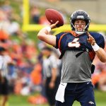 Quarterback Case Keenum #4 during Denver Broncos training camp at the UCHealth Training Center August 8, 2018 in Englewood, Colorado. (Photo by Joe Amon/The Denver Post via Getty Images)