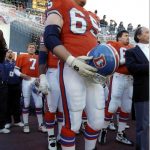 4 Jan 1997: Offensive lineman Gary Zimmerman of the Denver Broncos during the Broncos 30-27 loss to the Jacksonville Jaguars at Mile High Stadium in Denver, Colorado
