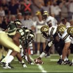 5 Sep 1998:  General view of the Colorado Buffaloes offense facing the Colorado State Rams defense during a game at the Mile High Stadium in Denver, Colorado. The Buffaloes defeated the Rams 42-14. Mandatory Credit: Brian Bahr  /Allsport