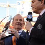 DENVER, CO - JANUARY 19: Pat Bowlen with the conference championship trophy after the game. The Denver Broncos take on the New England Patriots in the AFC Championship game at Sports Authority Field at Mile High in Denver on January 19, 2014. (Photo by John Leyba/The Denver Post via Getty Images)