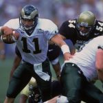 1 Sep 2001:  Quarterback Bradlee Van Pelt #11 of the Colorado State Rams runs with the ball during the game against the Colorado Buffaloes at Invesco Field in Denver, Colorado. The Buffaloes defeated the Rams 41-14.Mandatory Credit: Tom Hauck  /Allsport