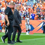 DENVER, CO - SEPTEMBER 16:  Head coach Jon Gruden of the Oakland Raiders walks off the field after a 20-19 loss to the Denver Broncos at Broncos Stadium at Mile High on September 16, 2018 in Denver, Colorado. (Photo by Dustin Bradford/Getty Images)