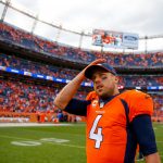 DENVER, CO - SEPTEMBER 16:  Quarterback Case Keenum #4 of the Denver Broncos walks off the field after a 20-19 win over the Oakland Raiders at Broncos Stadium at Mile High on September 16, 2018 in Denver, Colorado. (Photo by Justin Edmonds/Getty Images)