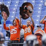 Denver Broncos fans gather as the team warms up before the game against the Baltimore Ravens at M&T Bank Stadium on September 23, 2018 in Baltimore, Maryland. (Photo by Joe Robbins/Getty Images)