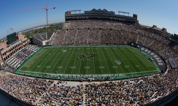 A general view of the stadium as the hi face the Colorado Buffaloes at Folsom Field on September 20...