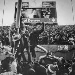 JAN 1978, JAN 2 1978 Football - Denver Broncos - Fans Fans know Broncos are Champs Delirious Denver Bronco fans can't wait for the game to end before tearing down the south goal post in Mile High Stadium as the Broncos lead the Oakland Raiders 20-17 with 3:07 remaining in the game. At the time Sunday, Denver had possession of the ball in north half of the field and held it until the end to win AFC championship. Credit: Denver Post  (Denver Post via Getty Images)