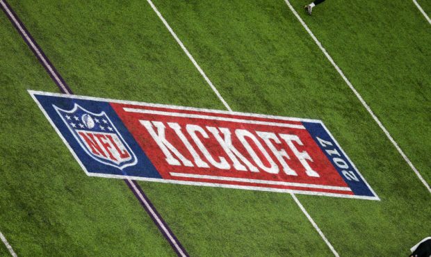 NFL Kickoff 2017 field logo during the game between between the Minnesota Vikings and the New Orlea...