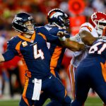 Quarterback Case Keenum #4 of the Denver Broncos passes against the Kansas City Chiefs at Broncos Stadium at Mile High on October 1, 2018 in Denver, Colorado. (Photo by Justin Edmonds/Getty Images)