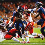 Running back Royce Freeman #28 of the Denver Broncos rushes for a second-quarter touchdown against the Kansas City Chiefs at Broncos Stadium at Mile High on October 1, 2018 in Denver, Colorado. (Photo by Justin Edmonds/Getty Images)