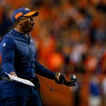Head coach Vance Joseph of the Denver Broncos reacts to a referee in the second half of a game against the Kansas City Chiefs at Broncos Stadium at Mile High on October 1, 2018 in Denver, Colorado. (Photo by Justin Edmonds/Getty Images)