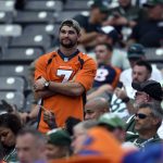 Broncos fans watch the game as the clock winds down during the fourth quarter on Sunday, October 7 at MetLife Stadium. The NY Jets hosted the Denver Broncos. The Jets defeated the Broncos 34-16. (Photo by Eric Lutzens/The Denver Post via Getty Images)