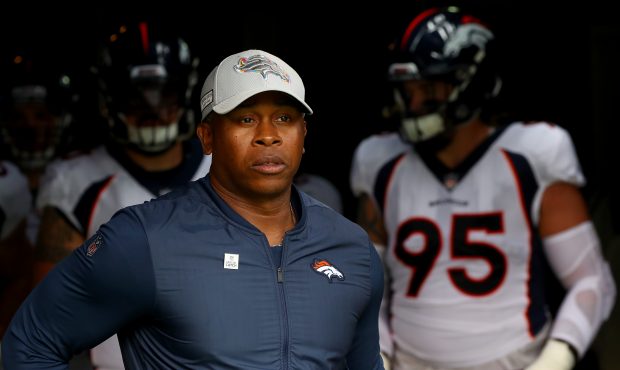 Head coach Vance Joseph of the Denver Broncos looks on prior to the game against the New York Jets ...