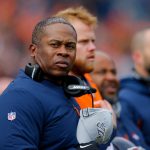Head coach Vance Joseph of the Denver Broncos stands on the field during the National Anthem before a game against the Los Angeles Rams at Broncos Stadium at Mile High on October 14, 2018 in Denver, Colorado. (Photo by Justin Edmonds/Getty Images)