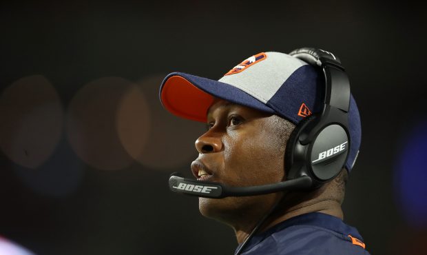 Head coach Vance Joseph of the Denver Broncos watches the action during the first half against the ...