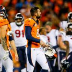 DENVER, CO - NOVEMBER 4:  Kicker Brandon McManus #8 of the Denver Broncos walks off the field after missing a field goal leading to a 19-17 Houston Texans win at Broncos Stadium at Mile High on November 4, 2018 in Denver, Colorado. (Photo by Justin Edmonds/Getty Images)