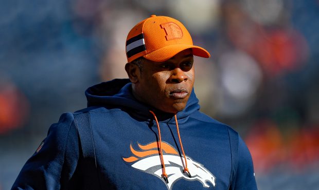 Head coach Vance Joseph of the Denver Broncos walks on the field before a game against the Pittsbur...