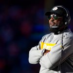 Head coach Mike Tomlin of the Pittsburgh Steelers looks on from the sideline in the second quarter of a game against the Denver Broncos at Broncos Stadium at Mile High on November 25, 2018 in Denver, Colorado. (Photo by Dustin Bradford/Getty Images)