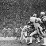 NOV 28 1974, 12-19-1974; Denver Broncos (Action); Where are you Riley? Charlie Johnson unloads ball to Odoms #88.; 2nd Qtr. Heavy snow pass incomplete.;  (Photo By Barry  Staver/The Denver Post via Getty Images)