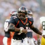25 Jan 1998:  Alfred Williams #91 of the Denver Broncos celebrates against the Green Bay Packers during Super Bowl  XXXII at Qualcomm Stadium in San Diego, California.  The Denver Broncos defeated the Green Bay Packers 31-24. Mandatory Credit: Andy Lyons