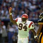 PITTSBURGH - OCTOBER 16: Linebacker Alfred Williams #94 of the Cincinnati Bengals gestures while on the field during a game against the Pittsburgh Steelers at Three Rivers Stadium on October 16, 1994 in Pittsburgh, Pennsylvania.  (Photo by George Gojkovich/Getty Images)