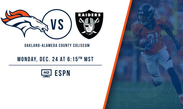 The Denver Broncos (6-8) head into the Black Hole in Oakland to take on the Raiders (3-11) on a Chr...