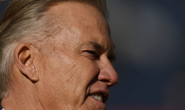 Denver Broncos president and general manager John Elway before the game against the Pittsburgh Stee...