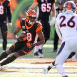 A.J. Green #18 of the Cincinnati Bengals runs with the ball during the first quarter of the game against the Denver Broncos at Paul Brown Stadium on December 2, 2018 in Cincinnati, Ohio. (Photo by John Grieshop/Getty Images)