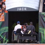 A.J. Green #18 of the Cincinnati Bengals is carted off of the field after injuring his foot during the second quarter of the game against the Cincinnati Bengals at Paul Brown Stadium on December 2, 2018 in Cincinnati, Ohio. (Photo by John Grieshop/Getty Images)