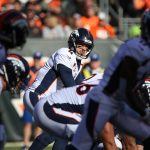 Denver Broncos quarterback Case Keenum (4) gets ready for a play during the game against the Denver Broncos and the Cincinnati Bengals on December 2nd 2018, at Paul Brown Stadium in Cincinnati, OH. (Photo by Ian Johnson/Icon Sportswire via Getty Images)