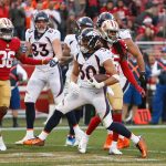 Phillip Lindsay #30 of the Denver Broncos runs into the end zone for a touchdown against the San Francisco 49ers at Levi's Stadium on December 9, 2018 in Santa Clara, California. (Photo by Lachlan Cunningham/Getty Images)