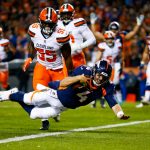 Quarterback Case Keenum #4 of the Denver Broncos dives into the end zone for a first quarter touchdown against the Cleveland Browns at Broncos Stadium at Mile High on December 15, 2018 in Denver, Colorado. (Photo by Justin Edmonds/Getty Images)
