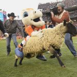 Mini Miles competes in mutton bustin' during halftime of the game between the Denver Broncos and the Los Angeles Chargers. The Denver Broncos hosted the Los Angeles Chargers at Broncos Stadium at Mile High in Denver, Colorado on Sunday, December 30, 2018. (Photo by Joe Amon/The Denver Post via Getty Images)