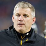 Mike Munchak, offensive line coach for the Pittsburgh Steelers, looks on during the fourth quarter against the Tennessee Titans at LP Field on November 17, 2014 in Nashville, Tennessee. The Pittsburgh Steelers won 27-24. (Photo by Wesley Hitt/Getty Images)