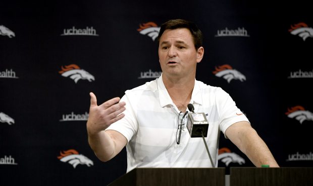 Denver Broncos new Offensive Coordinator Rich Scangarello introduced at Denver Broncos Headquarters...