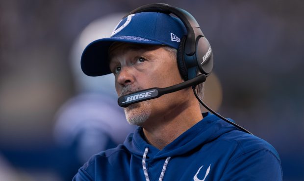 Indianapolis Colts head coach Chuck Pagano on the sidelines during the NFL game between the Indiana...